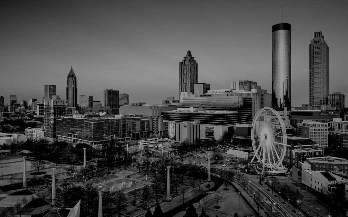 Atlanta, Georgia, USA downtown skyline at twilight.